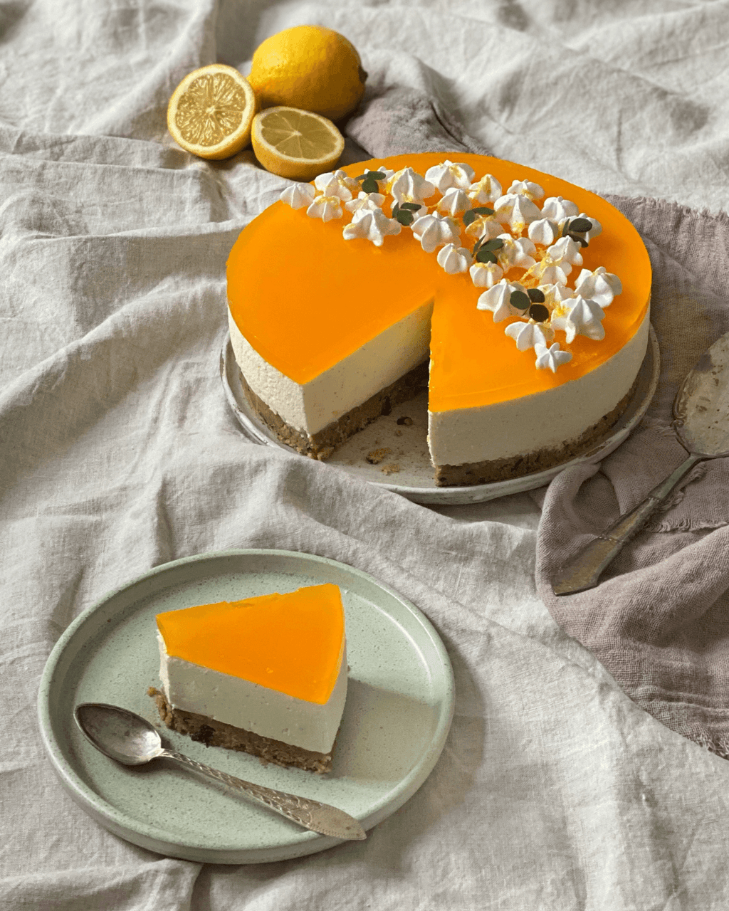 Citron cheesecake med gråærter