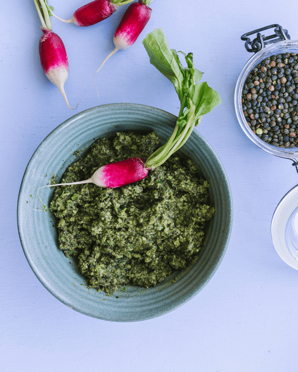 Grøn linsepesto med Anicia linser