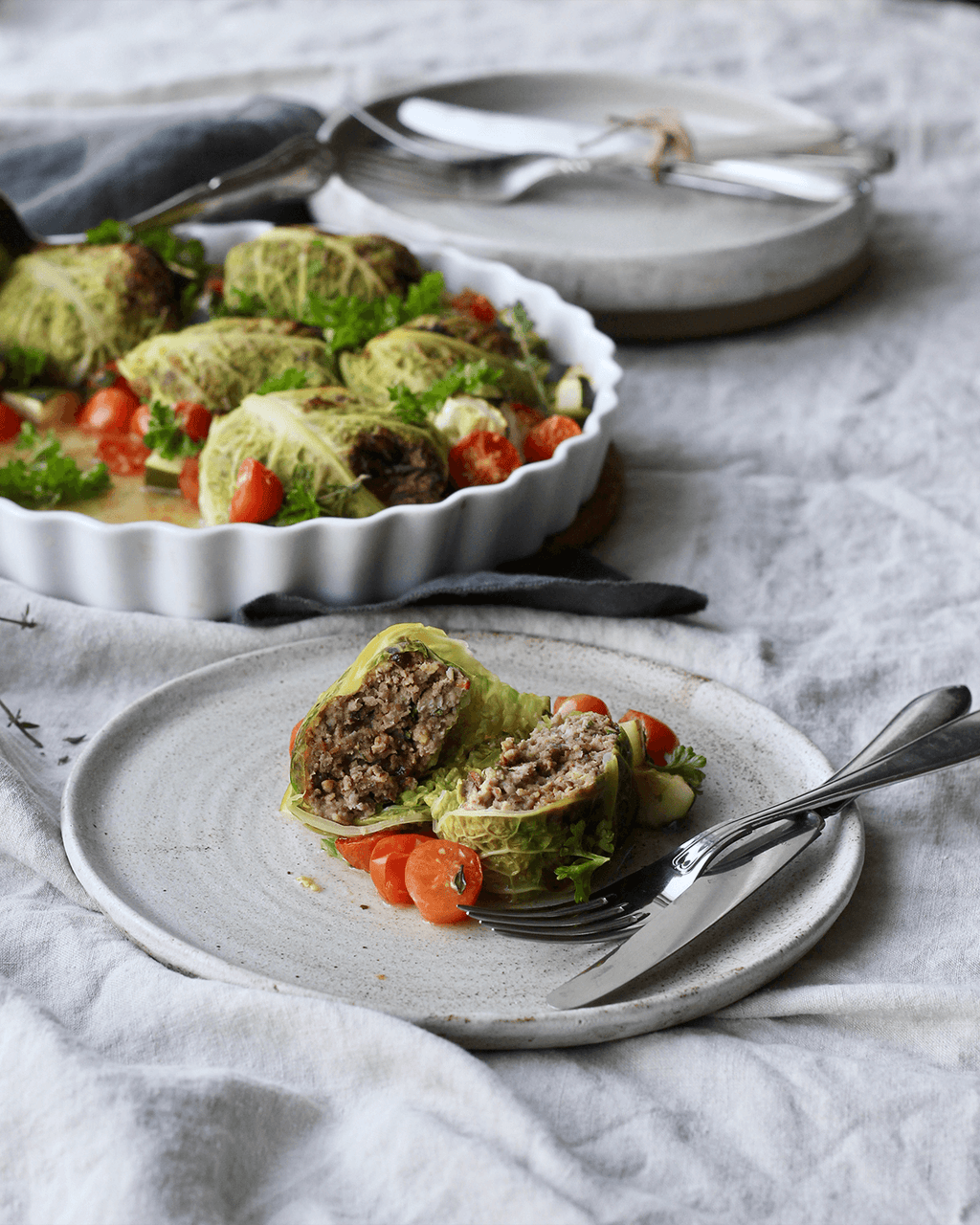 Kåldolmere med hestebønner