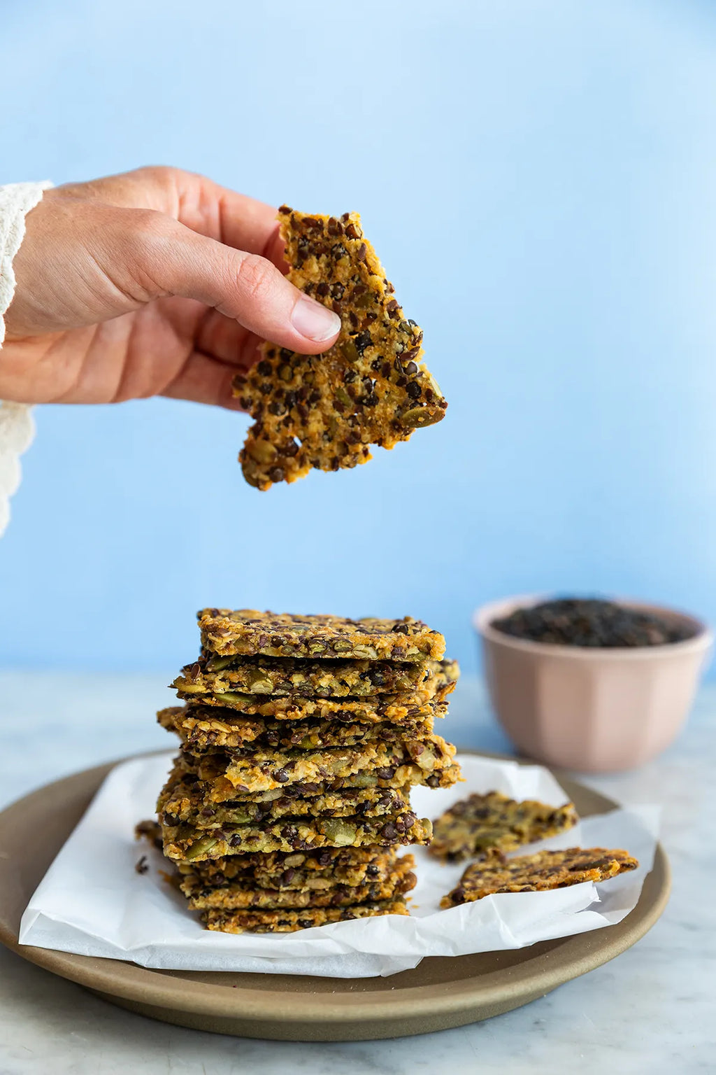 Knækbrød med kerner og Anicia linser