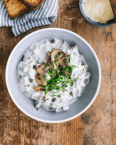 Vegetarisk hønsesalat med hestebønner