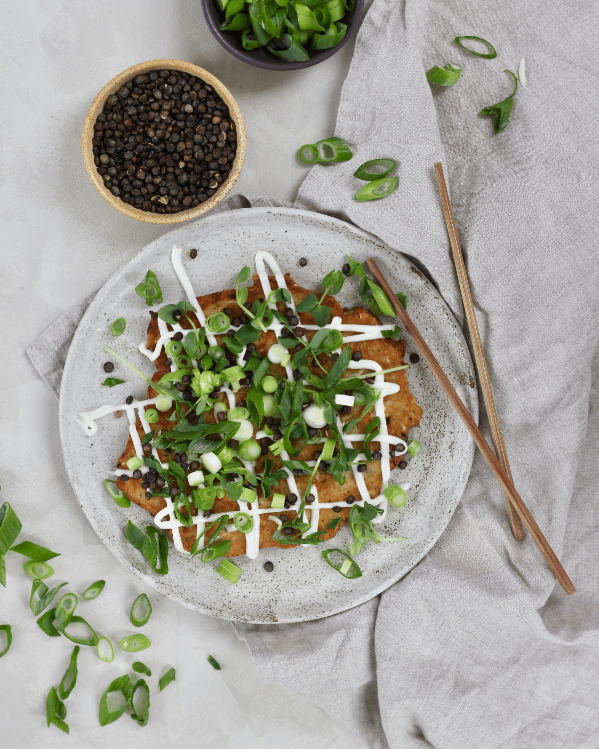 Okonomiyaki med ærtemel - Pure Dansk™