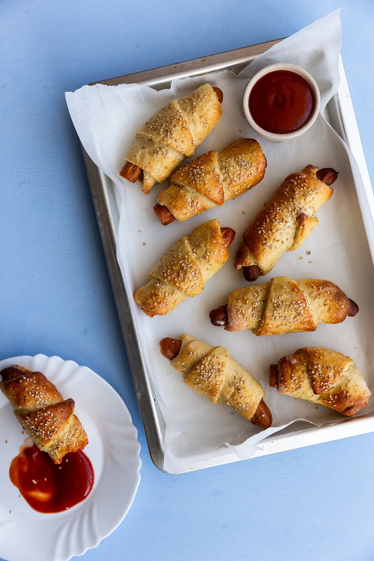 Pølsehorn med ærtemel