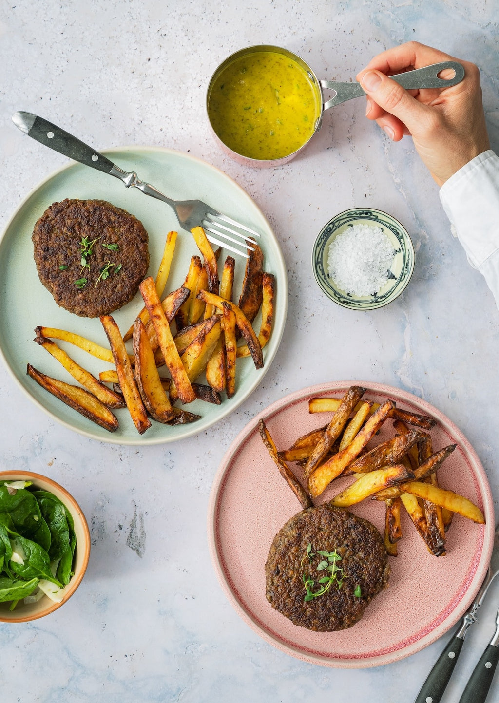 Bøf bearnaise med hestebønner og Anicia linser 
