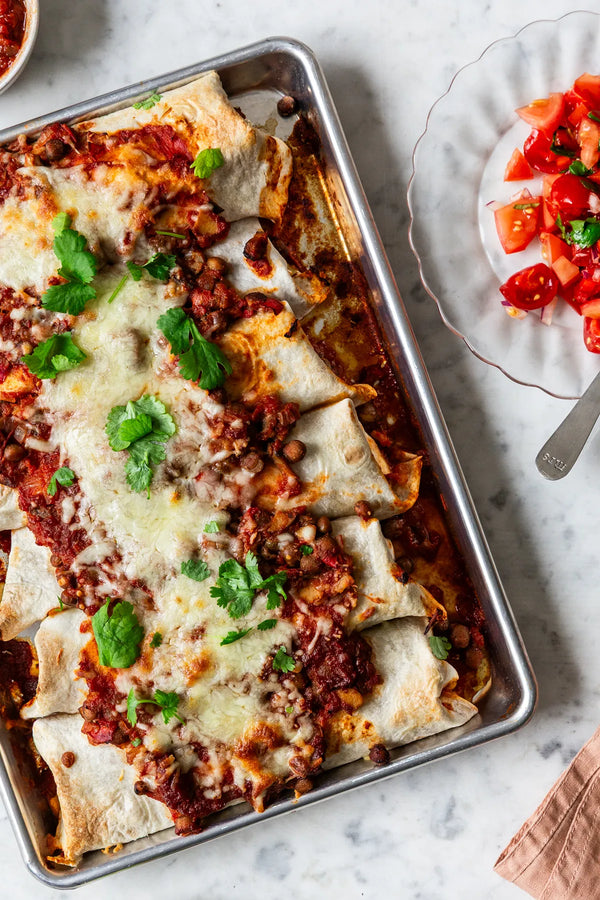 Enchiladas med gråærter og tomatsalsa
