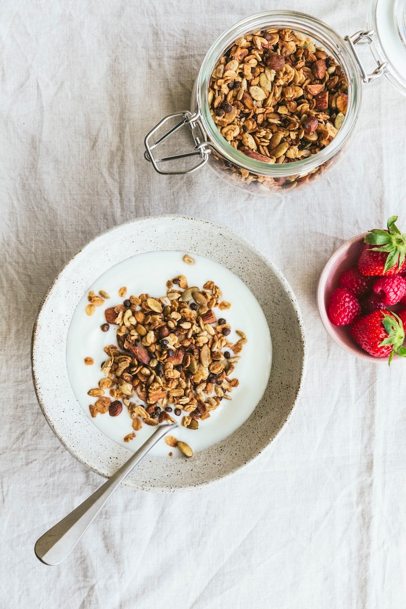 Honningristet granola med Anicia linser