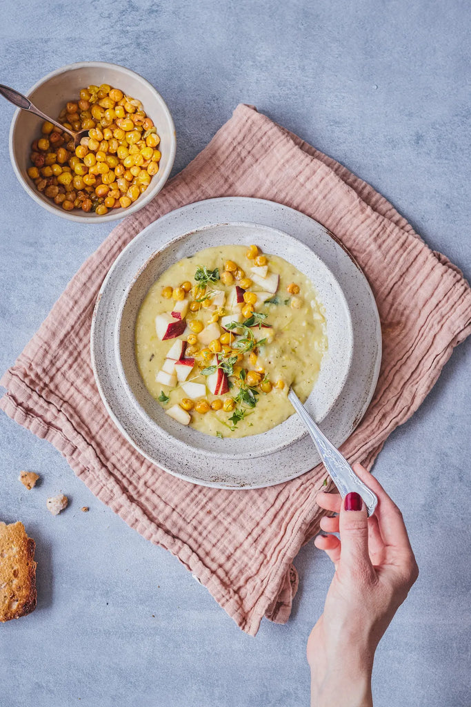 Kartoffel porre suppe med Ingrid ærter