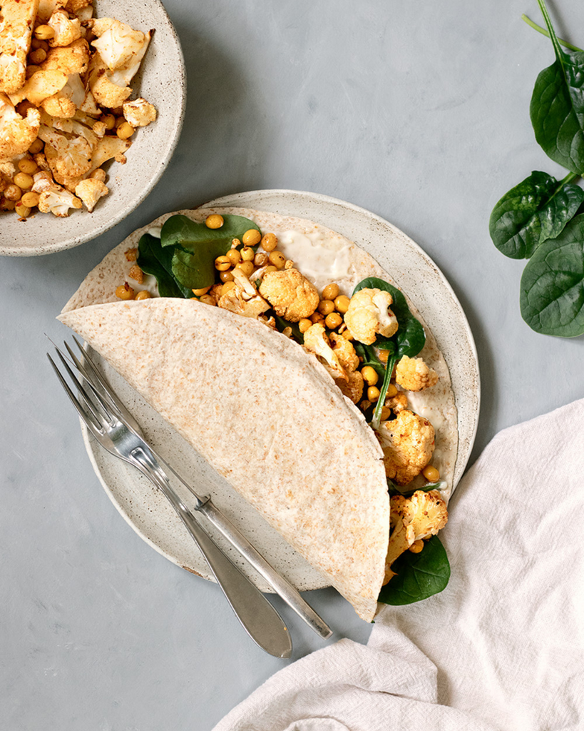 Nem tortillawrap med Ingrid ærter og blomkål