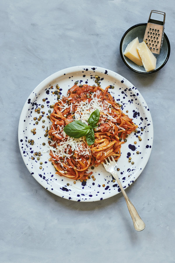 One pot pasta med linser i cremet tomatflødesauce