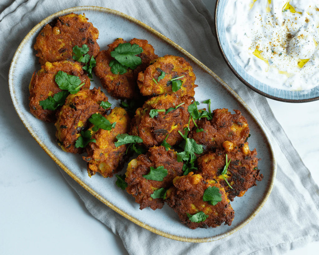 Pakoras med Ingrid ærter og ærtemel