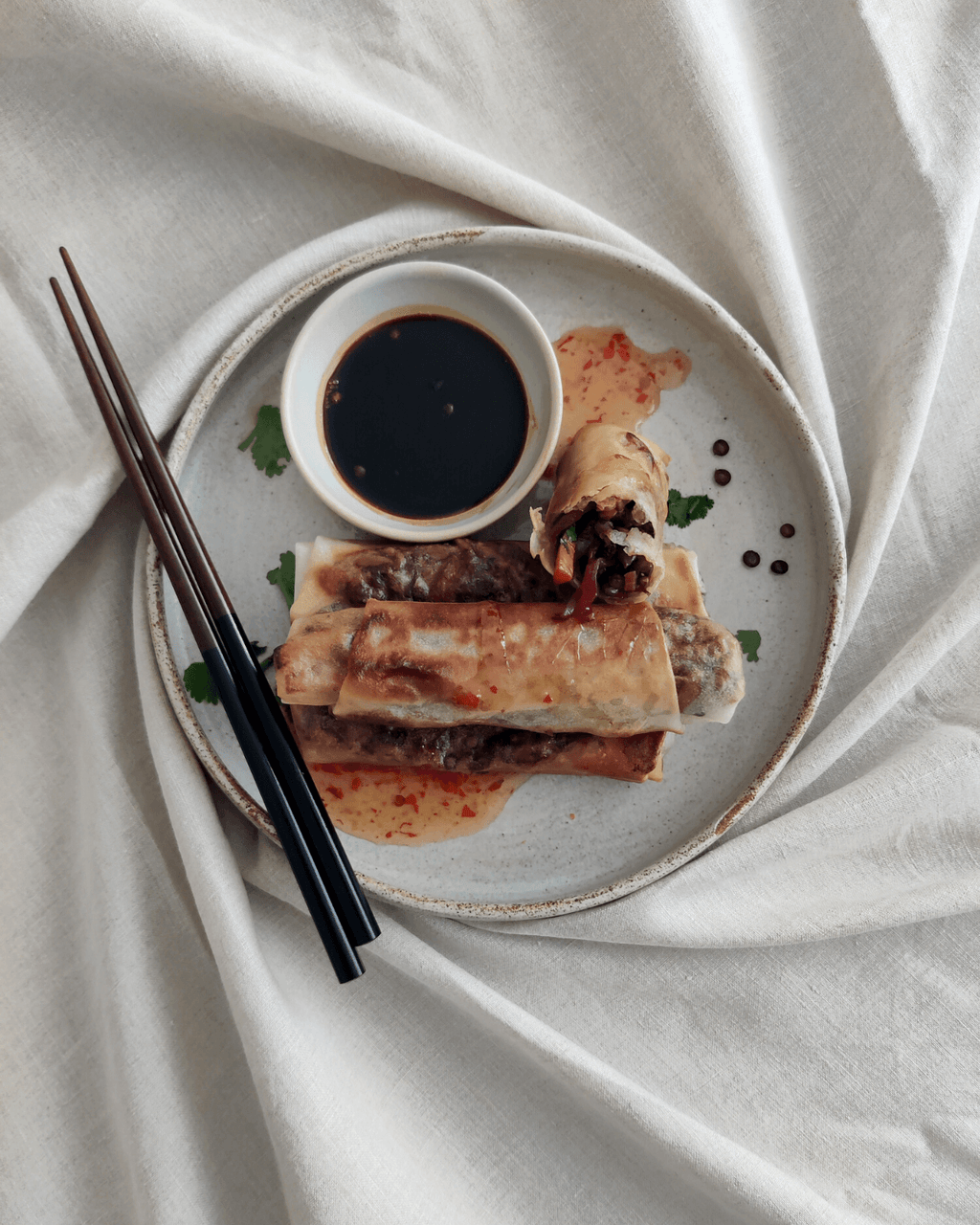 Sprøde forårsruller med Anicia linser