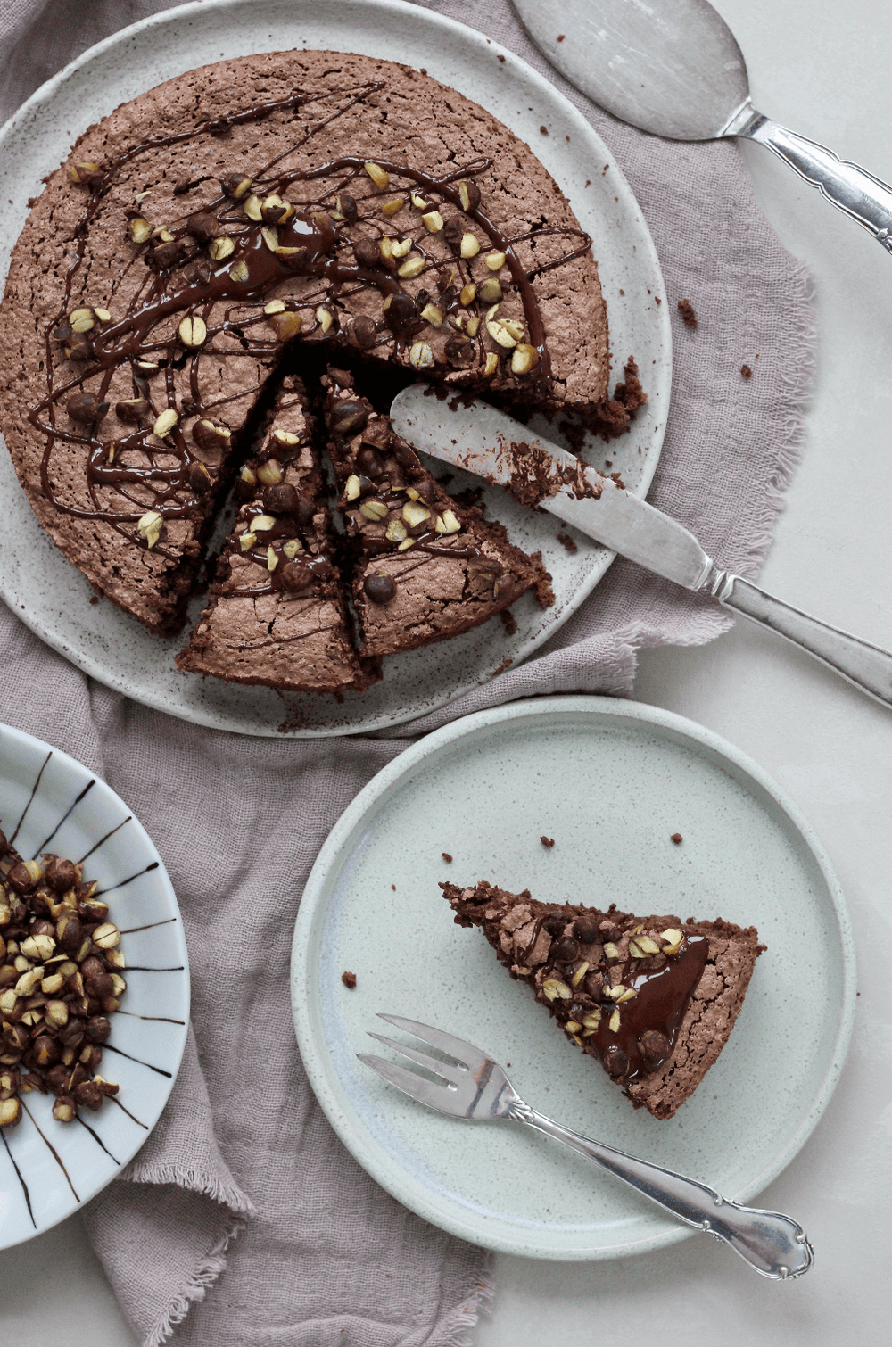 Chokoladekage med gråærter á la Torta di nocciole