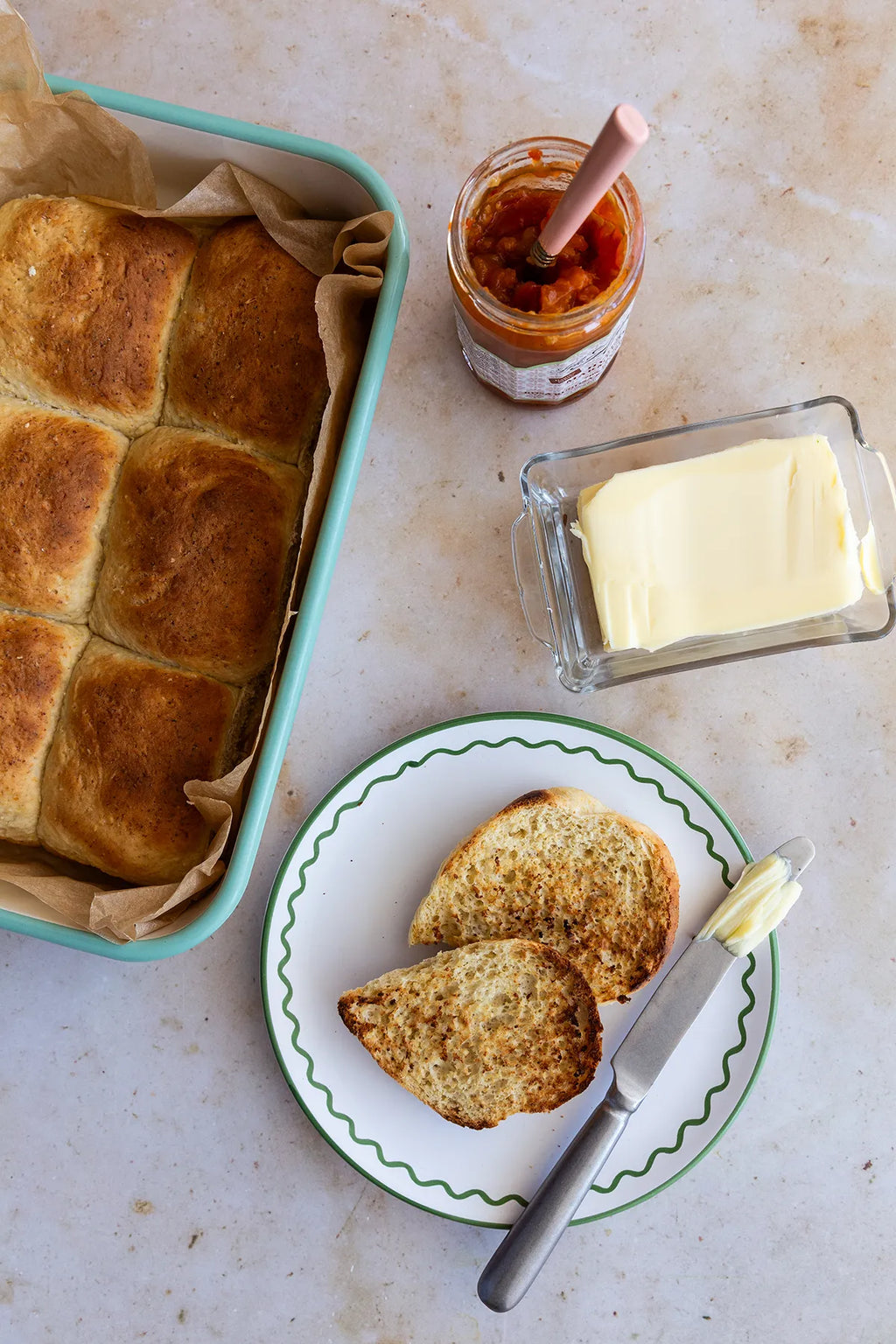 Varme hveder med ærtemel